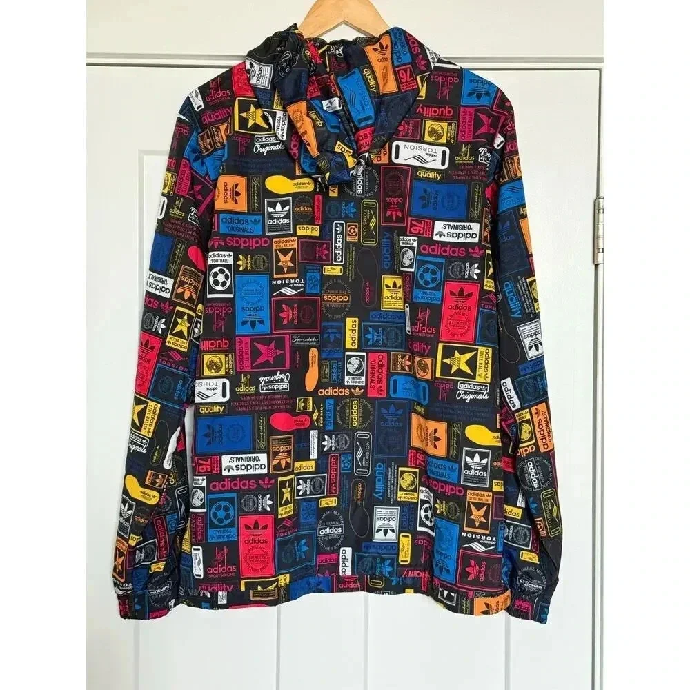 RARE Adidas Originals Men's Street Graphic Logo Windbreaker Hoodie Size M